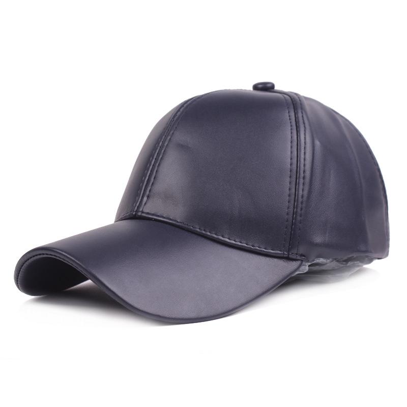 New Women Men Hat PU Leather Baseball Cap Visor Light Board Solid Men Hip Hop Cap Outdoor Sun Hat Adjustable Sports Caps