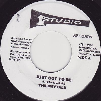 7-Zoll Schallplatte MAYTALS / SKATALITES - Just Got To Be / El Pussy Ska KEINE Studio One Jamaika Reggae, Ska & Dub Gebraucht