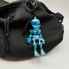 3D Printed Glow in Dark Articulated Skeleton Keychain, Mini Movable Joints Fidget Toy for Purse Car Bag Accessories