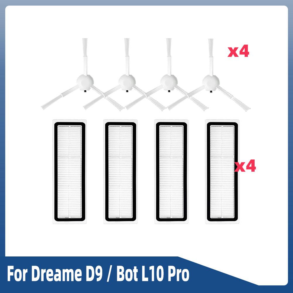 For Dreame D9/ D9 Pro/ D9 Max/ L10 Pro/ Trouver LDS Vacuum-Mop Finder Robot Vacuum Spare Parts Main Side Brush Hepa Filter Mop
