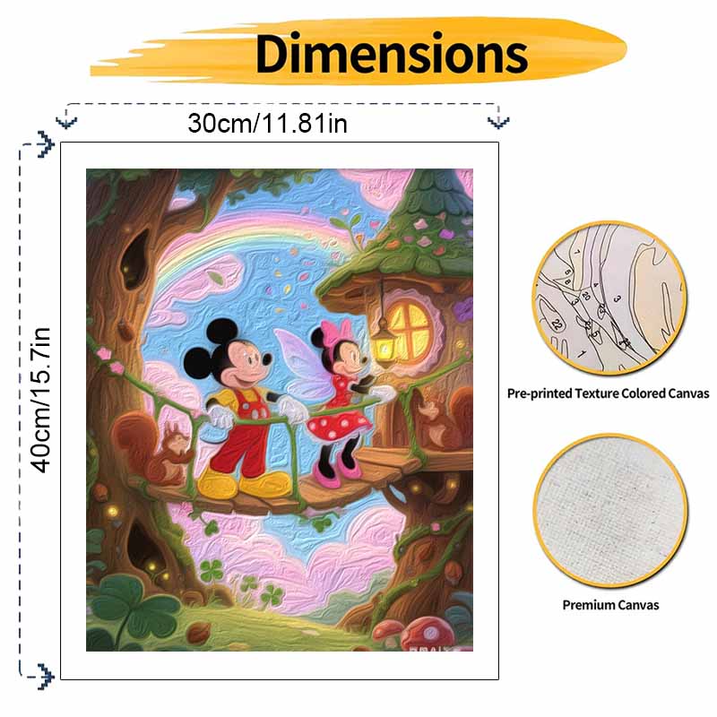 Disney oil painting handcolored painting rainbow forest bridge living room decoration hanging painting wall painting