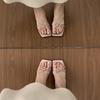 High-end temperament open-toed slippers female summer outer wear kitten heel with skirt fairy style silver sandals female