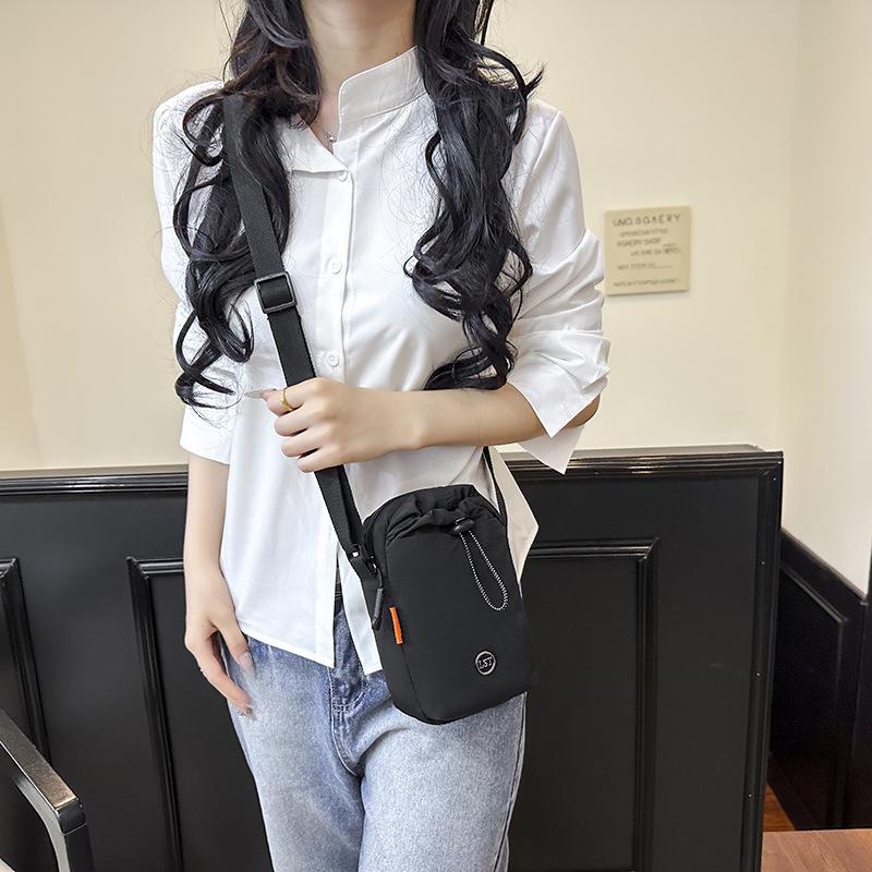 Cross-border Multifunctional Messenger & Phone Bag - Casual Shoulder Bag with Water Bottle & Drawstring Cup Holder, Ideal for Sports & Fitness