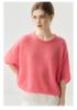 Lekasha Women's Cashmere Goat Wool Relaxed Round Neck Short Sleeve Base Layer Top