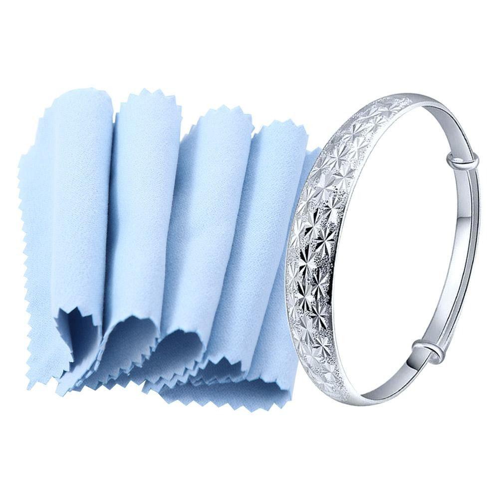 50Pcs Soft Fabric Jewelry Cleaning Cloth 8x8cm Cleaning Polishing Cloth Jewelry Maintenance