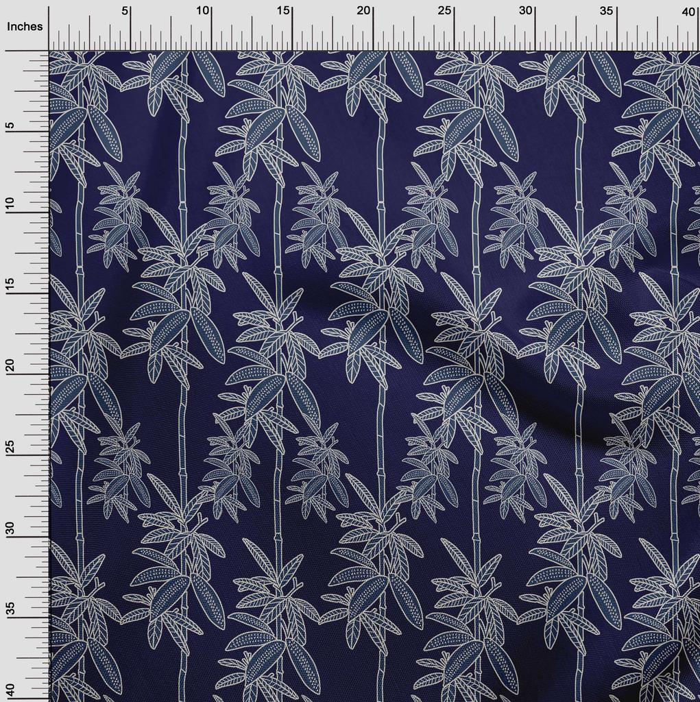 oneOone Cotton Flex Blue Fabric Tropical Palm Tree Quilting Supplies Print Sewing Fabric By The Yard 40 Inch