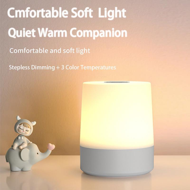 Touch Night Lamp USB LED Lamp Remote Control Switch Rechargeable Three Colors Lights Bedroom Portable Table Bedside Night Lamp