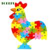 English Letter Building Block Wood Animal Jigsaw Puzzle Children Cognition Intelligence Toy For Toddlers Early Educational Gifts