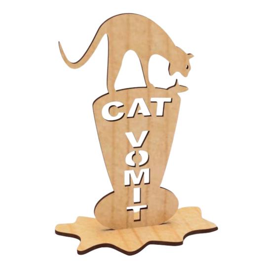 

Знак Кошачья рвота Смешной деревянный знак Осторожно, кошачья рвота Офисный стол Рвота кошки A