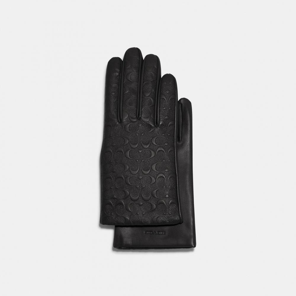 

Кожаные перчатки Coach Signature Tech