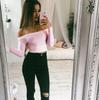 Premium Quality Mode Femme Decollete Crop Top With Long Sleeves For Stylish Comfort
