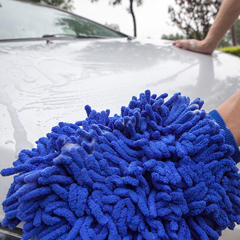 New Double-sided Car Washing Gloves Washable Thickened Care Cleaning Gloves Microfiber Chenille Towel