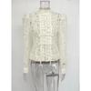 VAYLA Lace Printed Shirts Tops Female Hollow Out Fashion Commute Vintage See-Through Blouse Women's Lace Shrug Shirts New