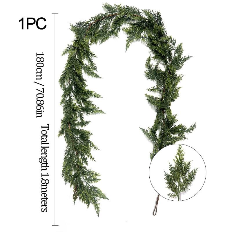 Simulare Artificială, Cauciuc Moale, Cedru, Frunză de Chiparos, Viță de Vie, Decorațiune de Crăciun pentru Casă, Ac de Pin, Viță de Vie, Plantă Verde