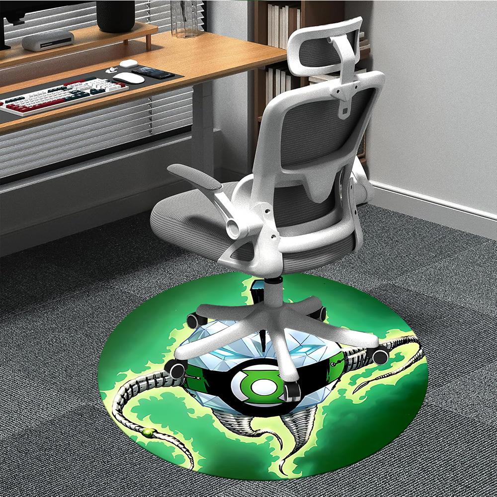 

1pc Green Lantern Chair Carpet for Office Non-Slip, Indoor Non-Slip Washable Carpet, Non-Shedding Mat For Office yy251030058 80cm by 80cm