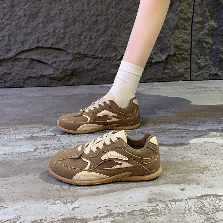 [Youshilai] Retro color matching German training shoes women's 2025 spring new flat-bottomed versatile fashion casual sports shoes