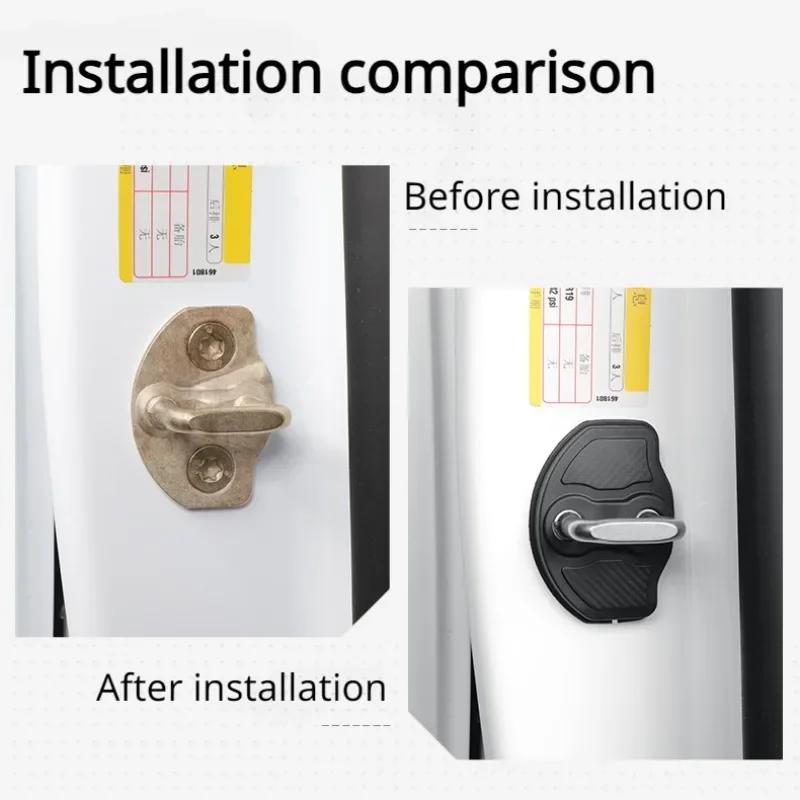 4PCS Door Lock Cover for Tesla Model 3/Y/3+ Model Y Juniper 2025 Car Door Latch Protection Cover Limiter Buckle Car Accessories