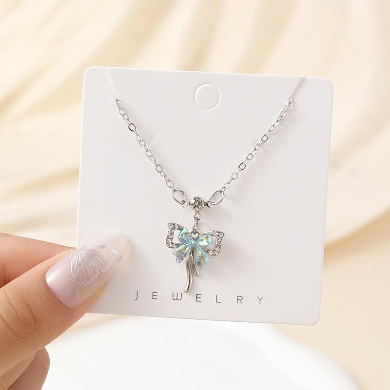 

Новое легкое роскошное ожерелье в виде бабочки, персонализированные серьги с бахромой, цепочка на ключицу, свадебный бант