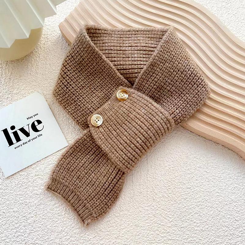 1ks Vlněná šála Větruodolná Dětský dárek Cukrově barevná Pletená šála Zimní Teplá Módní