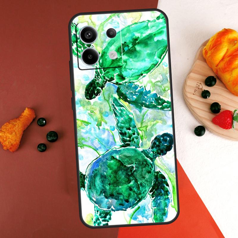 Cute Sea Turtle Case For Xiaomi Redmi Note 14 13 Pro 9 10 11 12 Pro 10S 11S 12S Redmi 14C 13C 10C 12C Coque