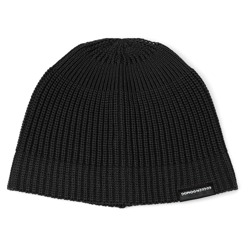 [Croogo] Summer Knit Hat, Shallow Knit Watch Cap, Men's Beanie, Thin, Islamic Style, Plain Short Watch Cap (G-KH07-Black)