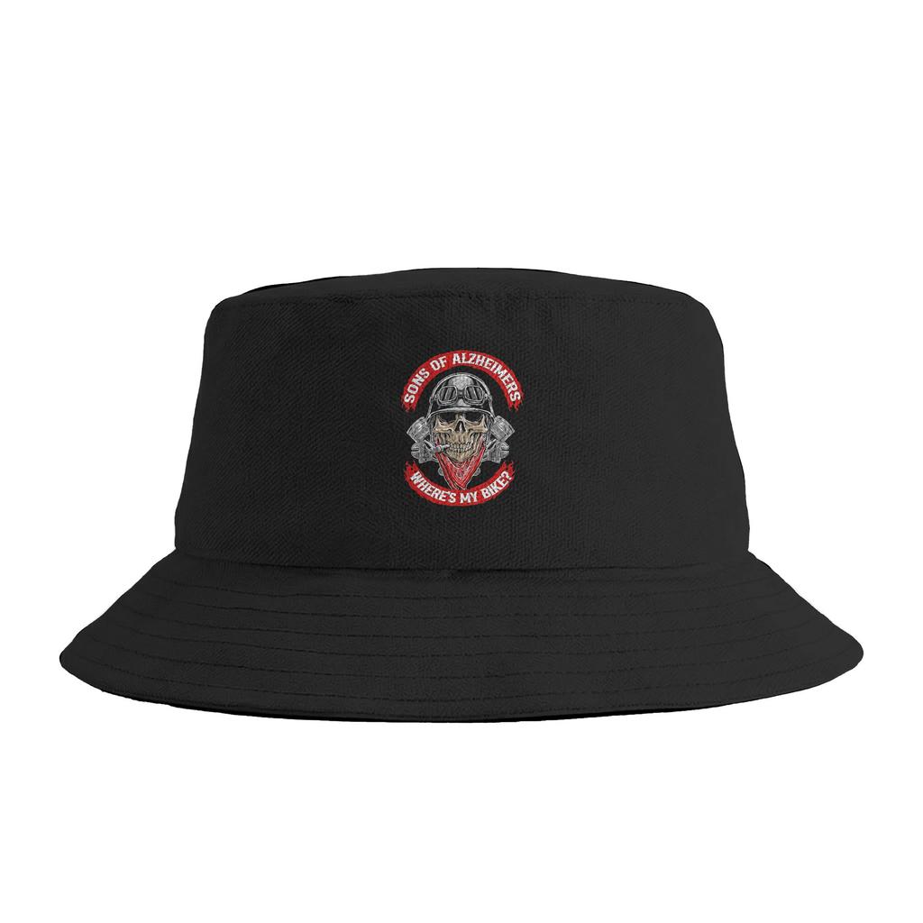 Unisex Sons Of Alzheimer Where‘S My Bike Old Biker Bucket Hat Foldable Fisherman Hats Summer Casual Travel Hiking Caps