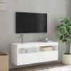 Wall Mounted TV Cabinet with RGB LED Lights White 100 x 30 x 40 cm