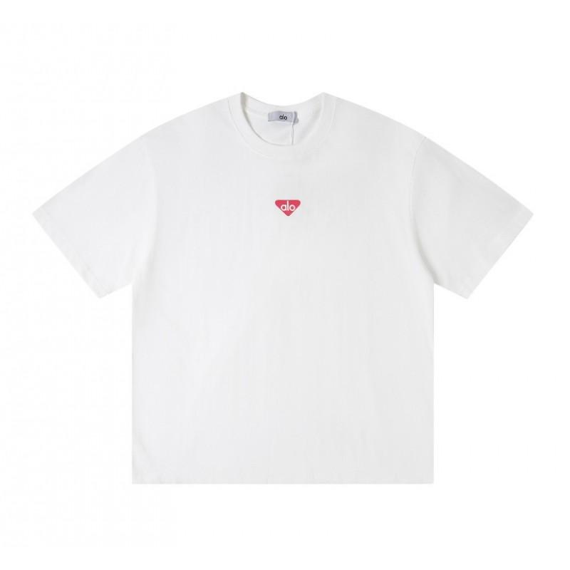 ALO Baumwolle Lockere Passform Unisex Rundhals T-Shirt Streetwear Lässiges Oberteil
