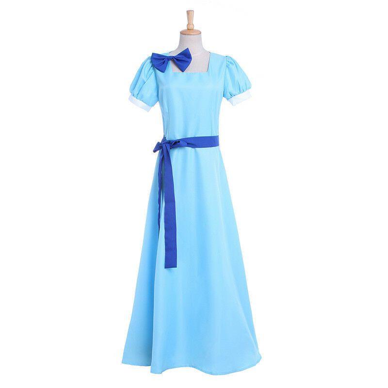 Восхитительное синее длинное платье, сказочный костюм Питера Пэна и Венди Дарлинг для взрослых 2XL синий