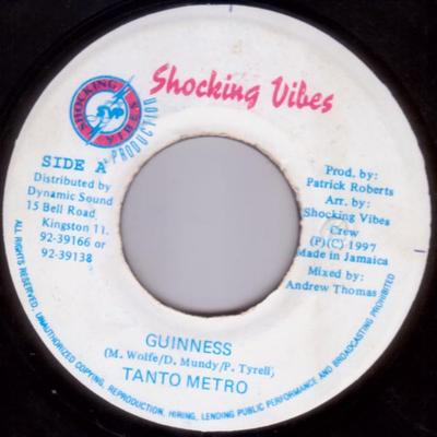 7inch Record TANTO METRO / LITTLE LENNY - Guinness / The Freaks NONE Shocking Vibes 1997 Jamaica Reggae, Ska & Dub Used