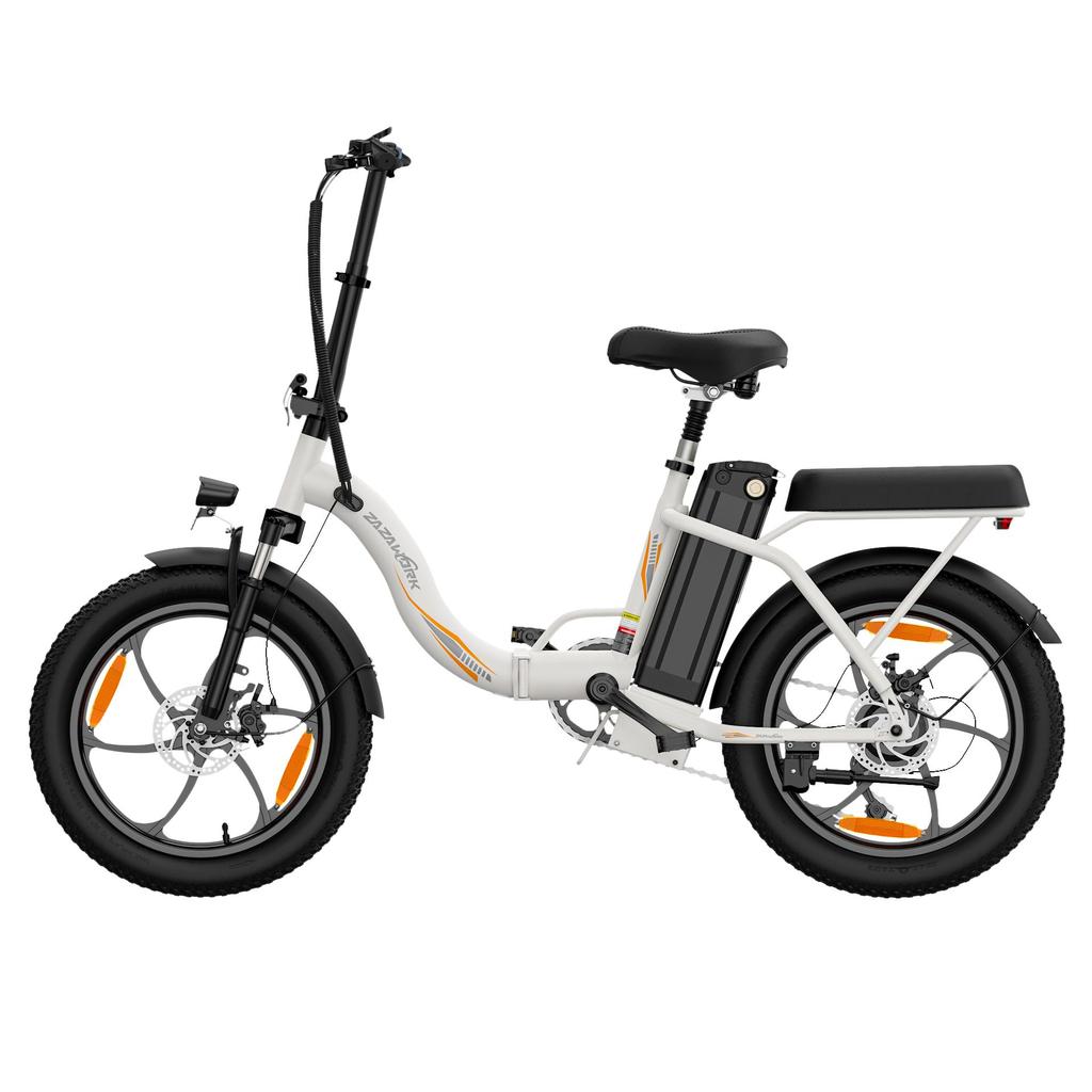 ZAZAWORK C16 City Folding Electric Bicycle 250W Motor 20 Inch Fat Tires 120Kg Load Outdoor Ride E-Bike With Tow Seat