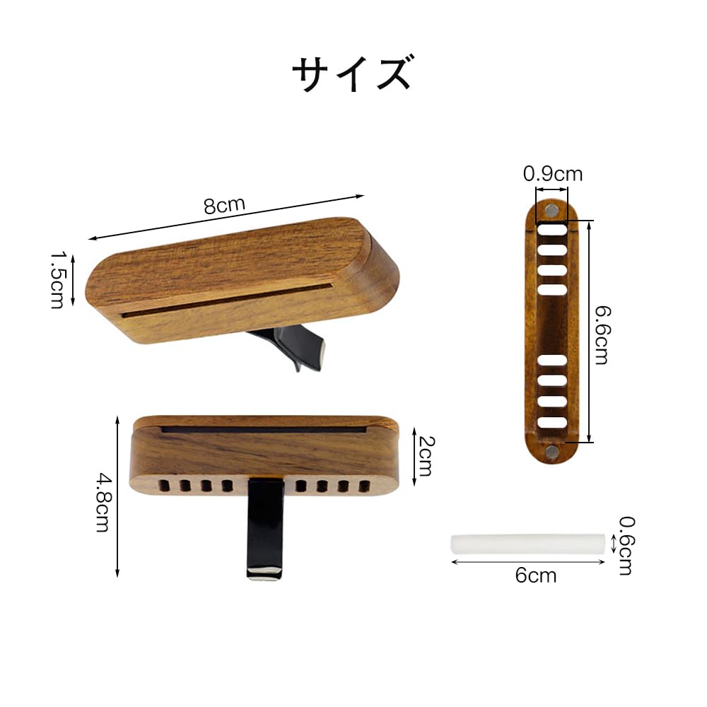 KDSSYFT Car Aroma Natural Wood Clip On Aroma Holder Car Refill