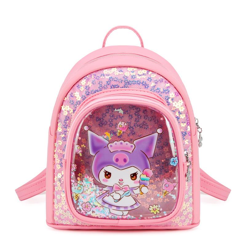 New children's pu backpack kindergarten girl cute cartoon small schoolbag quicksand small backpack