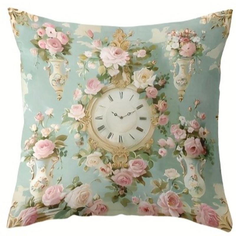 Rococo Floral Pillow Covers Vintage Wallpaper Pattern Cushion Covers Single Sided For Sofa Living Room Bedroom Home Decorations