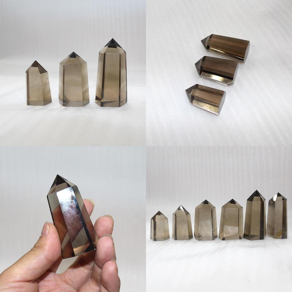 Authentic Natural Smokey Citrine Quartz Obelisk Crystal Wand Point For Spiritual Growth And Healing Home Decor Gift