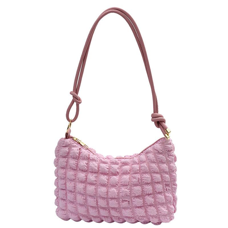 Small fresh bubble women's bag soft pleated armpit bag girl fashion trend simple shoulder bag