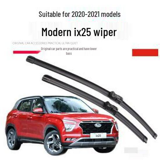 Applicable to Hyundai IX25 Wiper Frameless Silent, 2014-2021 Model Front and 2015-2019 Models.