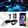Lumière d'ambiance LED pour voiture Lampe décorative RGB pour voiture Contrôle par application Lumière intérieure de voiture Fibre optique Contrôle vocal Musique pour voiture Véhicule