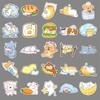 50 Waterproof Hand-Painted Good Night World Stickers: Cute Pet Designs for Fridge, Water Bottle, Journal, Computer, and More