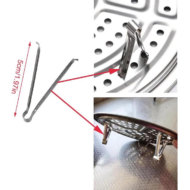 6 Pack Removable Legs for Steamer Rack Steaming Tray Bracket Detachable Stand Leg Stainless Steel Steam Holder Shelf 5cm/1.97in Cooking Tray Water