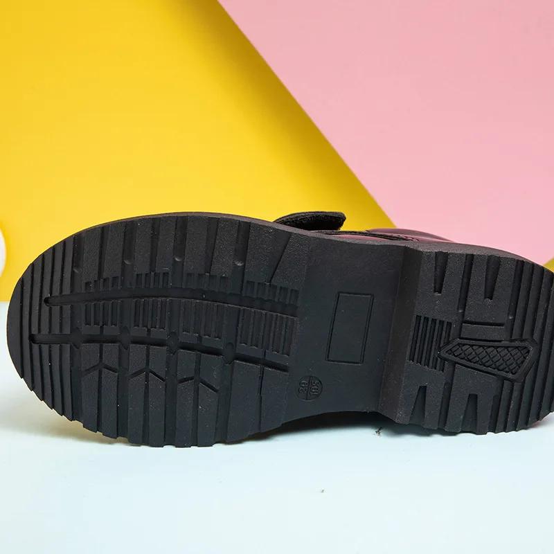 Children's Boys Leather Shoes Spring Autumn Kids Soft Sole Shoes School Student Performance Flats Big Children's Shoes Black Formal