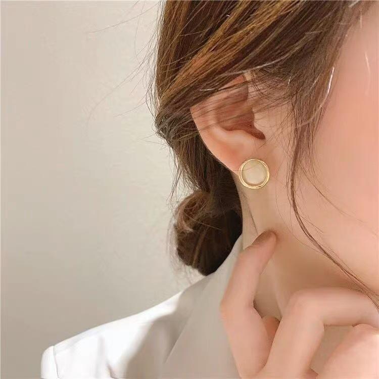 Electroplating 925 Fresh Petal Earrings Holiday Wind Stud Earrings Women