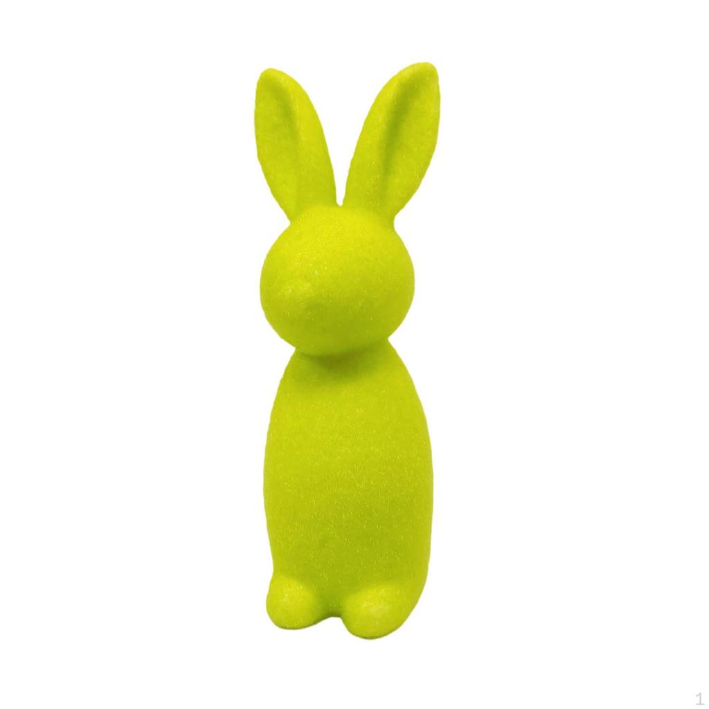 22cm Flocked Bunny Easter Decoration Decor, Festive Decor Flocking Figurine for Party