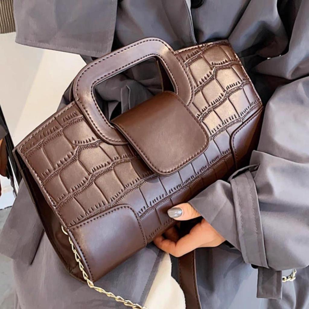 Borsa da sera a tracolla e pochette con motivo coccodrillo da donna 2026 - Design di nicchia