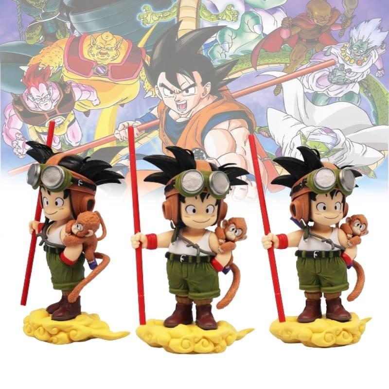Detailed 16cm Pvc Goku Q Version Standing In Flight Suit Anime Figure Dragon Ball Z Character Statue