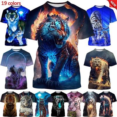 Tiger 3D T Shirt Men Women Summer Fashion Short Sleeve Printed Animal T-Shirt Cool Tops T-Shirts Unisex