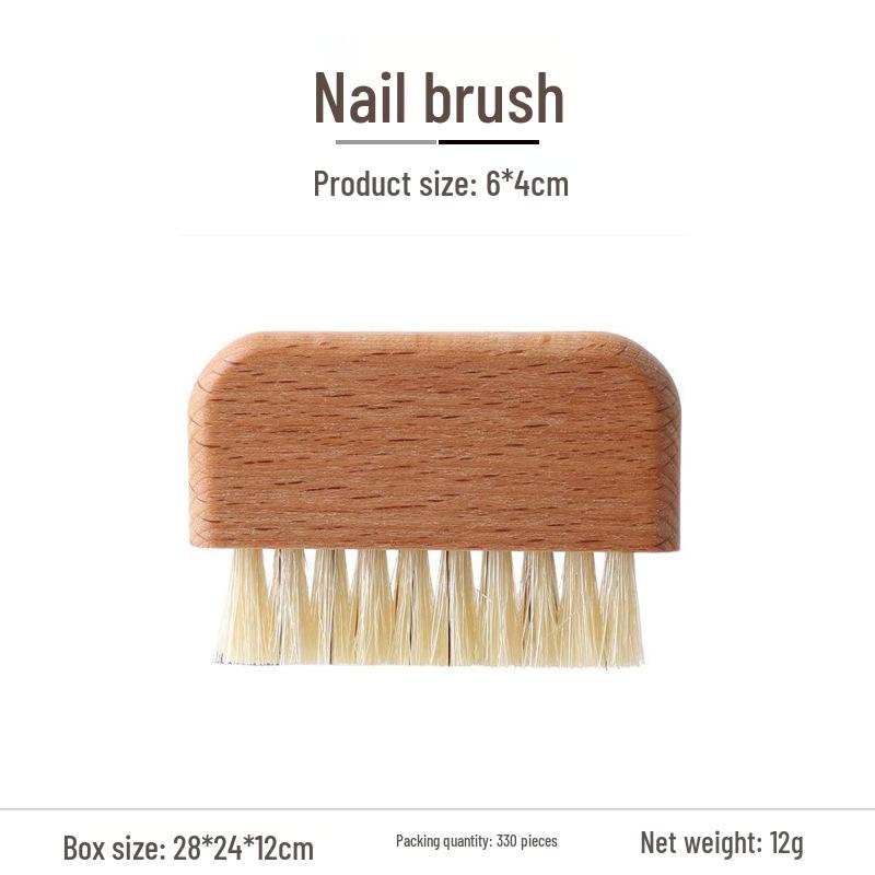 Solid Wood Bristle Nail & Gap Cleaning Brush