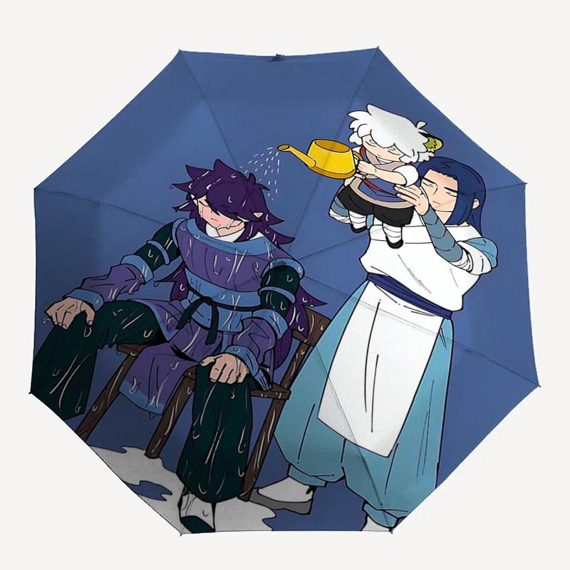 1pc Outdoor Umbrella with Anime Characters, Automatic Opening/Closing, Portable 3-Fold Design, 8-Bone Iron Frame - Perfect Gift for Fans, Travele