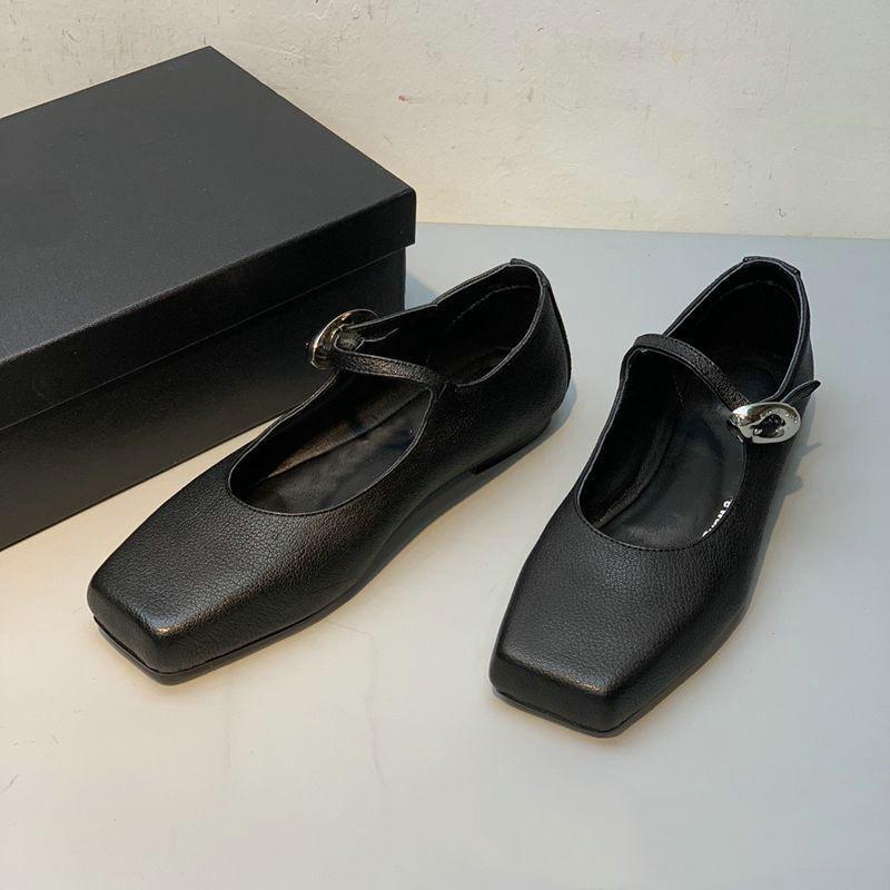 Vintage Mary Janes Women Ballet Flats Fashion Square Toe Strap Buckle Dance Walking Loafers Casual Girls Shoes