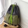 Schoolbag Outdoor Sports Mountaineering Bag Male and Female College Students Commuter School Bag Art Mouth Drawstring Travel Backpack Large Capacity